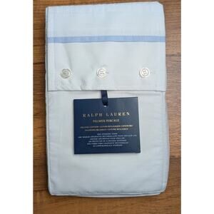 Ralph Lauren Organic Cotton Percale Palmer Standard Sham Pale Sky Blue NWT